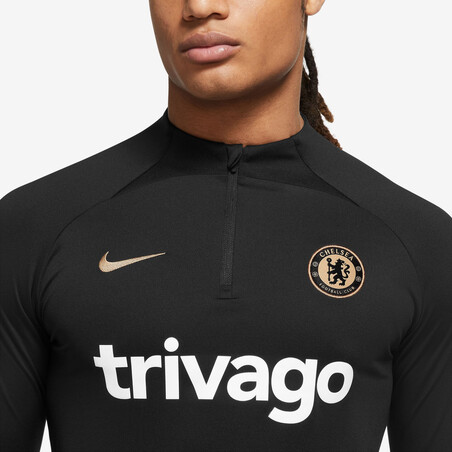 Sweat zippé Chelsea Strike noir or 2022/23