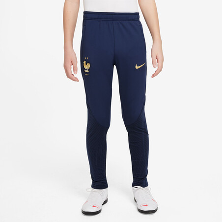 Pantalon survêtement junior Equipe de France Strike bleu or 2022