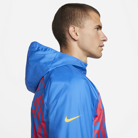 Veste imperméable FC Barcelone bleu rouge 2022/23