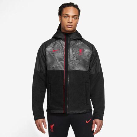 Veste survêtement Liverpool Winterized noir rouge 2022/23