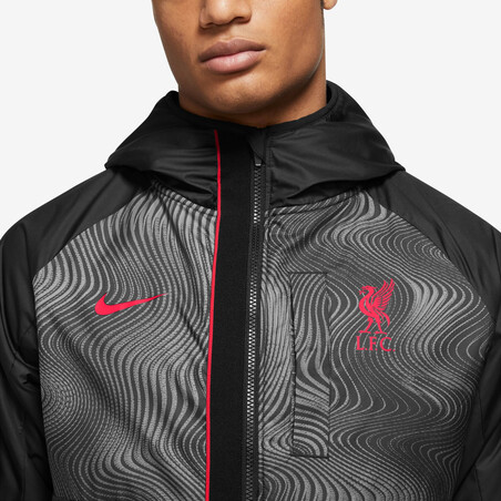 Veste survêtement Liverpool Winterized noir rouge 2022/23
