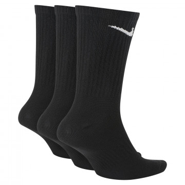 Lot 3 paires chaussettes entraînement Nike Crew Everyday noir blanc