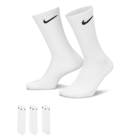 Pack 3 paires chaussettes Nike Everyday Crew mi-haute blanc