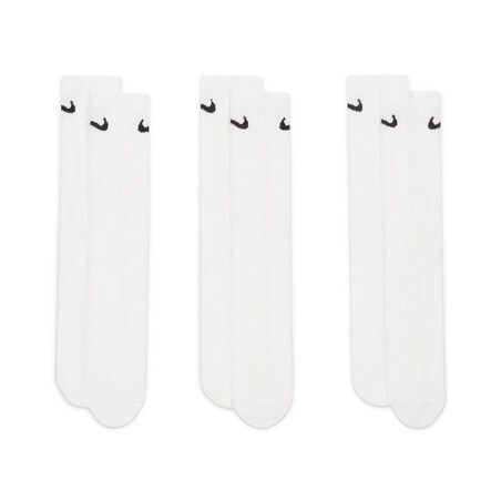 Pack 3 paires chaussettes Nike Everyday Crew mi-haute blanc