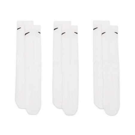 Pack 3 paires chaussettes Nike Everyday Crew mi-haute blanc