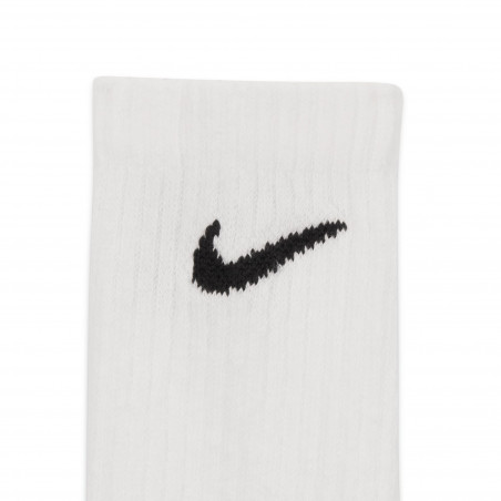 Pack 3 paires chaussettes Nike Everyday Crew mi-haute blanc