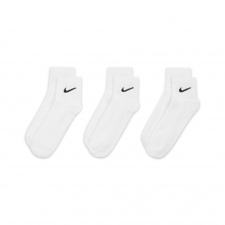Lot 3 paires chaussettes entraînement Nike Everyday blanc