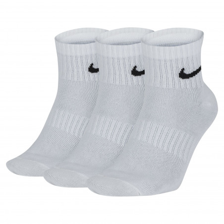 Lot 3 paires chaussettes entraînement Nike Everyday blanc