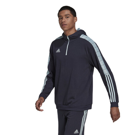 Sweat à capuche adidas Tiro bleu