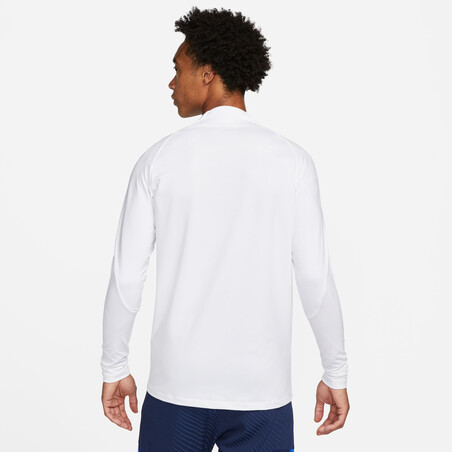 Sweat zippé Equipe de France blanc or 2022