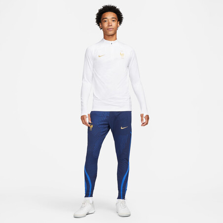 Sweat zippé Equipe de France blanc or 2022