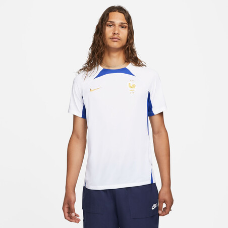 Maillot entraînement Equipe de France Strike blanc bleu 2022
