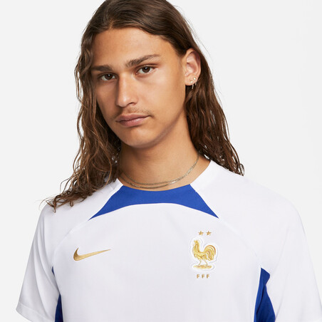 Maillot entraînement Equipe de France Strike blanc bleu 2022