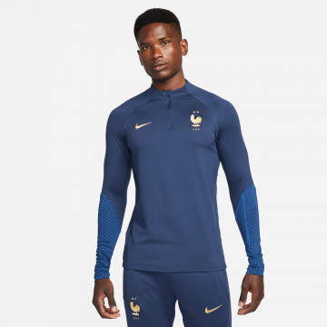 Sweat zippé Equipe de France Strike bleu or 2022
