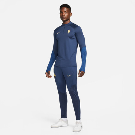 Sweat zippé Equipe de France Strike bleu or 2022