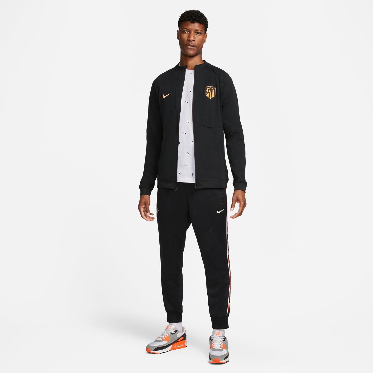 Veste surv tement Atl tico Madrid Anthem noir orange 2022 23 sur