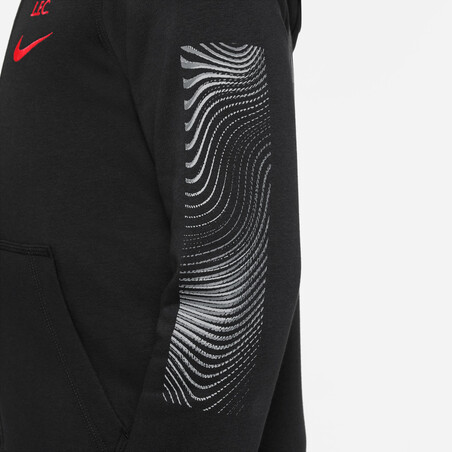 Veste survêtement à capuche junior Liverpool noir rouge 2022/23