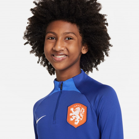 Sweat zippé junior Pays-Bas Strike bleu 2022