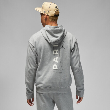 Sweat à capuche PSG x Jordan Fleece gris 2022/23