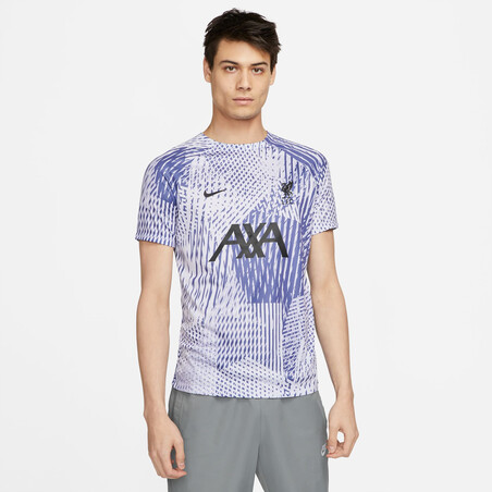 Maillot avant match Liverpool blanc violet 2022/23