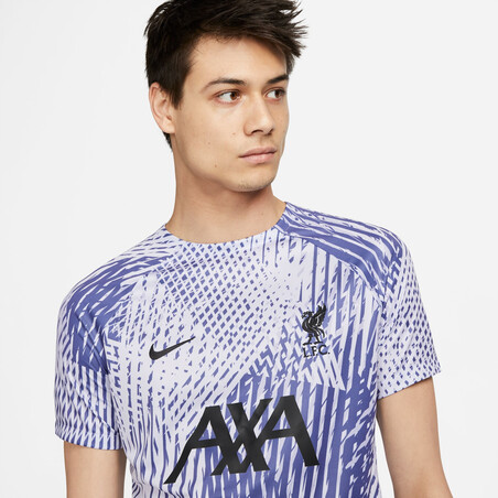 Maillot avant match Liverpool blanc violet 2022/23