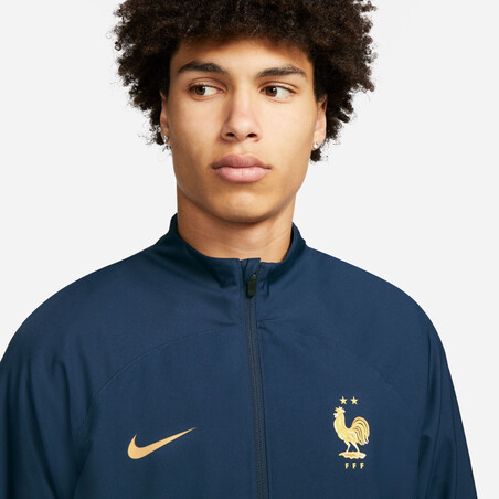 Ensemble survêtement Equipe de France woven bleu or 2022