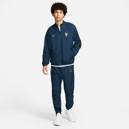 Ensemble survêtement Equipe de France woven bleu or 2022