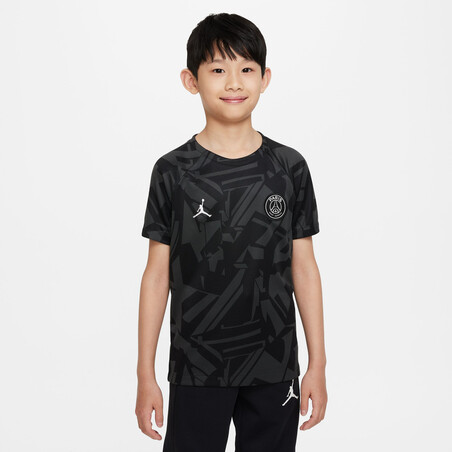 Maillot avant match junior PSG x Jordan noir 2022 23 sur Foot