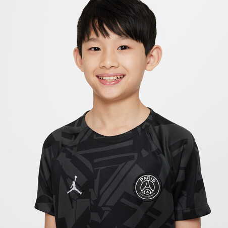 Maillot avant match junior PSG x Jordan noir 2022/23