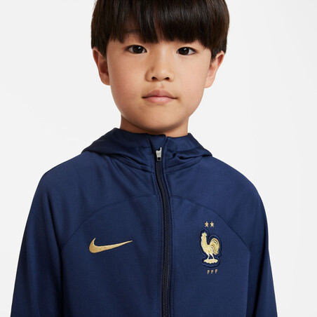 Ensemble survêtement enfant Equipe de France Strike bleu or 2022