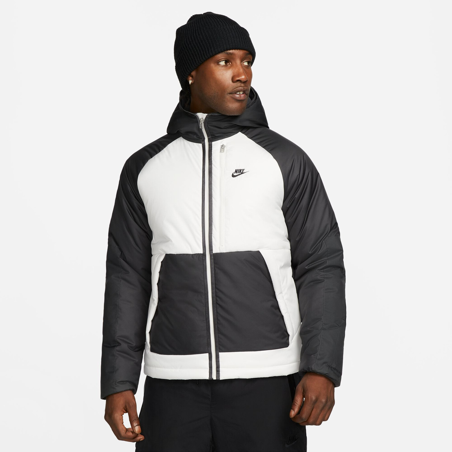 Doudoune Nike Therma-Fit Legacy blanc noir JKT sur