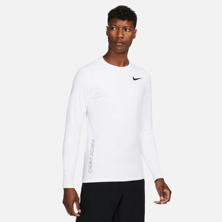 Sous-maillot manches longues Nike Pro blanc noir