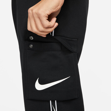 Pantalon survêtement Nike cargo Fleece noir blanc