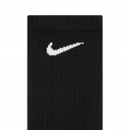 Lot 6 paires chaussettes entraînement Nike Crew Everyday noir blanc