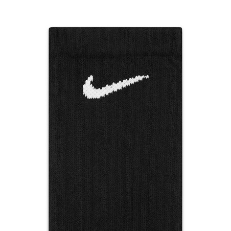 Lot 6 paires chaussettes entraînement Nike Crew Everyday noir blanc