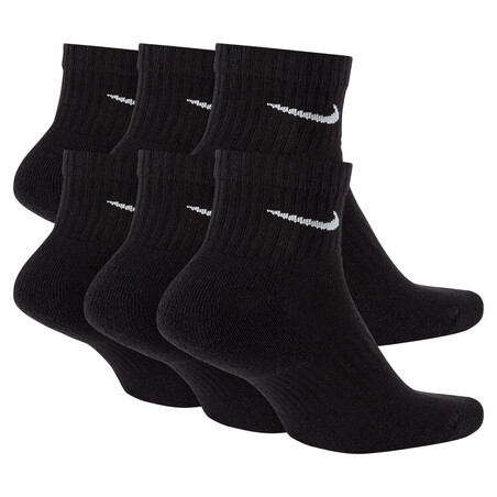 Lot 6 paires chaussettes entraînement Nike Everyday noir blanc 