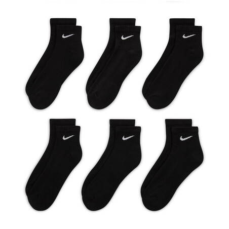 Lot 6 paires chaussettes entraînement Nike Everyday noir blanc