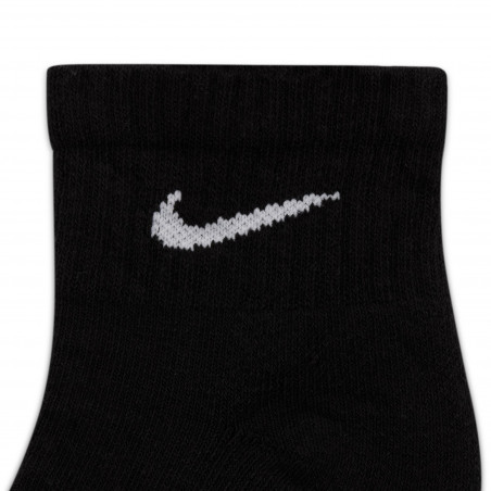 Lot 6 paires chaussettes entraînement Nike Everyday noir blanc 