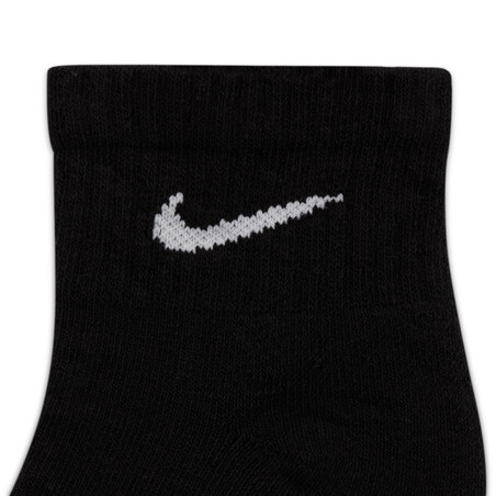 Lot 6 paires chaussettes entraînement Nike Everyday noir blanc