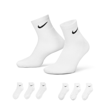 Lot 6 paires chaussettes entraînement Nike Everyday blanc noir 