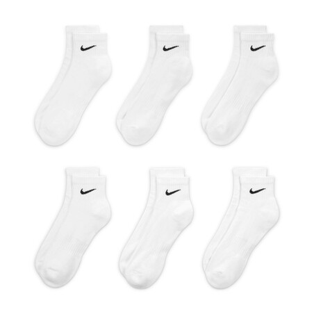 Lot 6 paires chaussettes entraînement Nike Everyday blanc noir sur