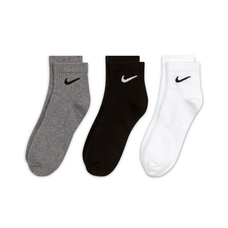 Lot 3 paires chaussettes entraînement Nike Everyday gris blanc noir