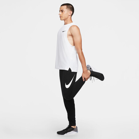 Pantalon survêtement Nike molleton noir blanc