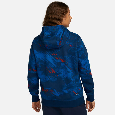 Sweat à capuche Angleterre graphic bleu rouge 2022