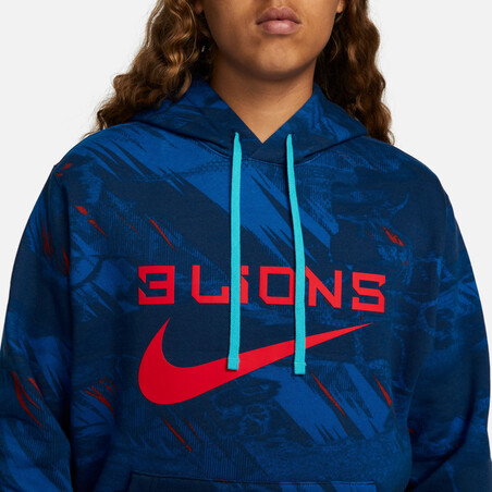 Sweat à capuche Angleterre graphic bleu rouge 2022