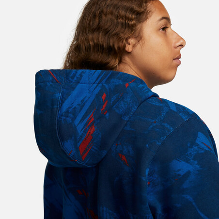Sweat à capuche Angleterre graphic bleu rouge 2022