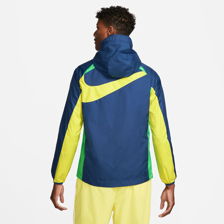 Veste imperméable Brésil bleu jaune 2022
