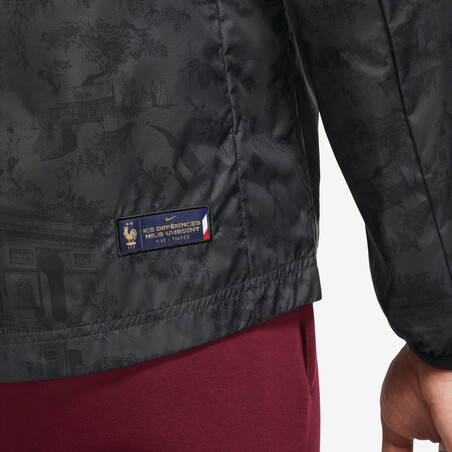 Veste imperméable Equipe de France noir or 2022