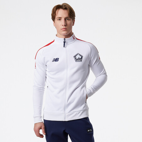 Veste survêtement LOSC blanc rouge 2022/23
