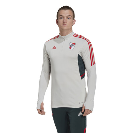 Sweat zippé River Plate blanc rouge 2022/23